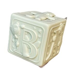 Department 56 Ivory Baby Block Ornament Baby’s 1st Christmas porcelain Bisque